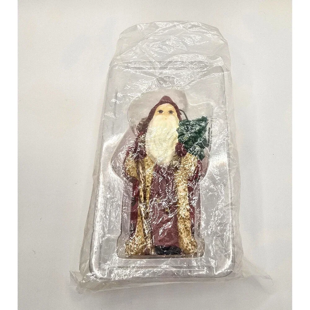 Vintage Hallmark Keepsake Old-World Santa Ornament Chalkware‎ 2001 With Box